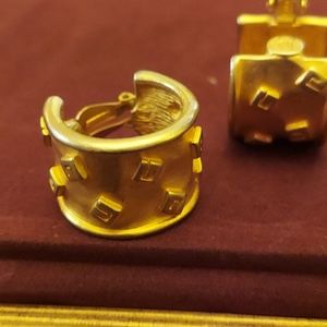 Vintage clip on Givenchy thick hoop earrings